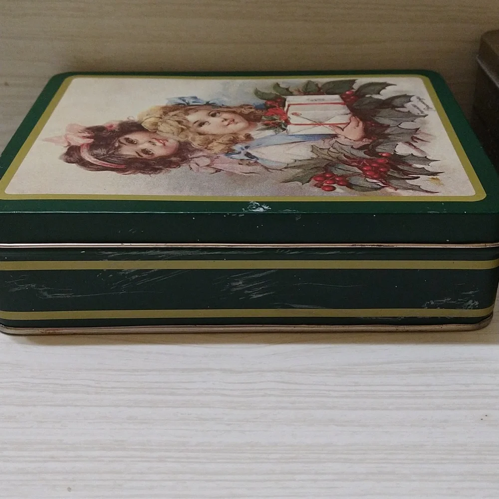 Vintage 2 RARE Chocolat Lindt & The Tinsmith's Craft Tin Storage Cans